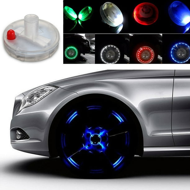 Car Tire Tyre Valve Cap Light Solar Energy LED Flash Wheel Hub Lamp
